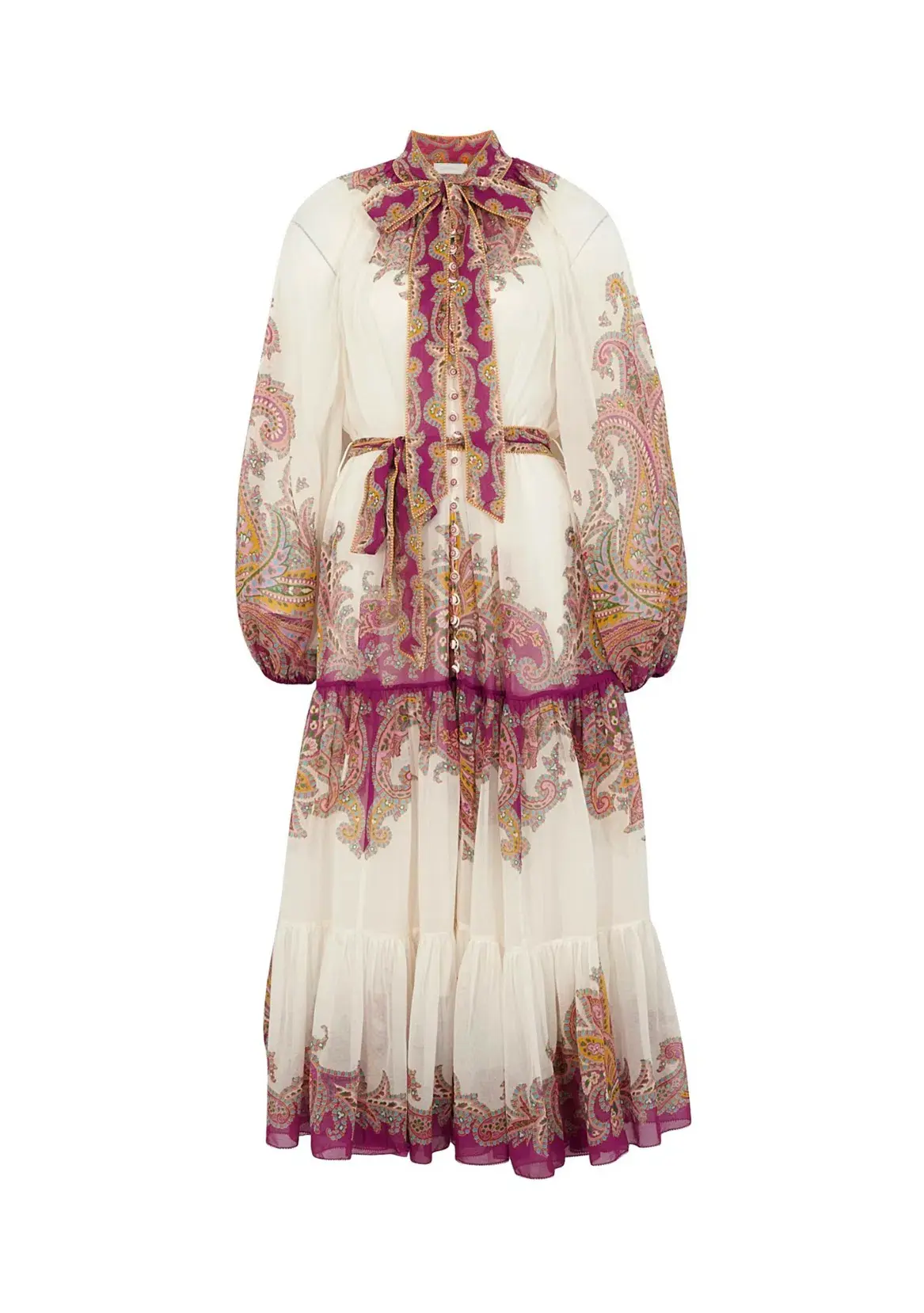 Zimmermann Teddy Tiered Midi Dress Multi Size 0P / AU 6 - Image 5