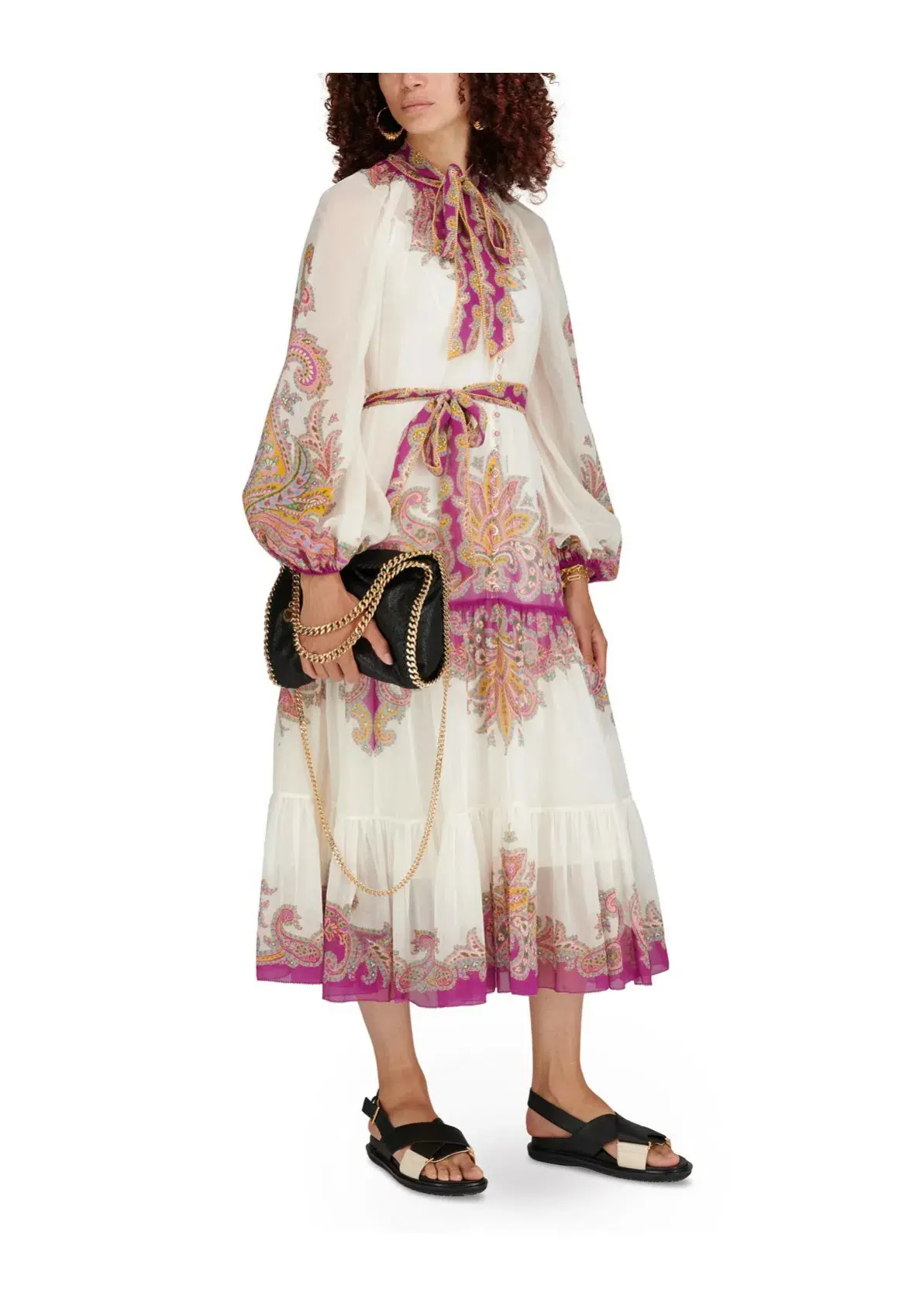 Zimmermann Teddy Tiered Midi Dress Multi Size 0P / AU 6 - Image 1