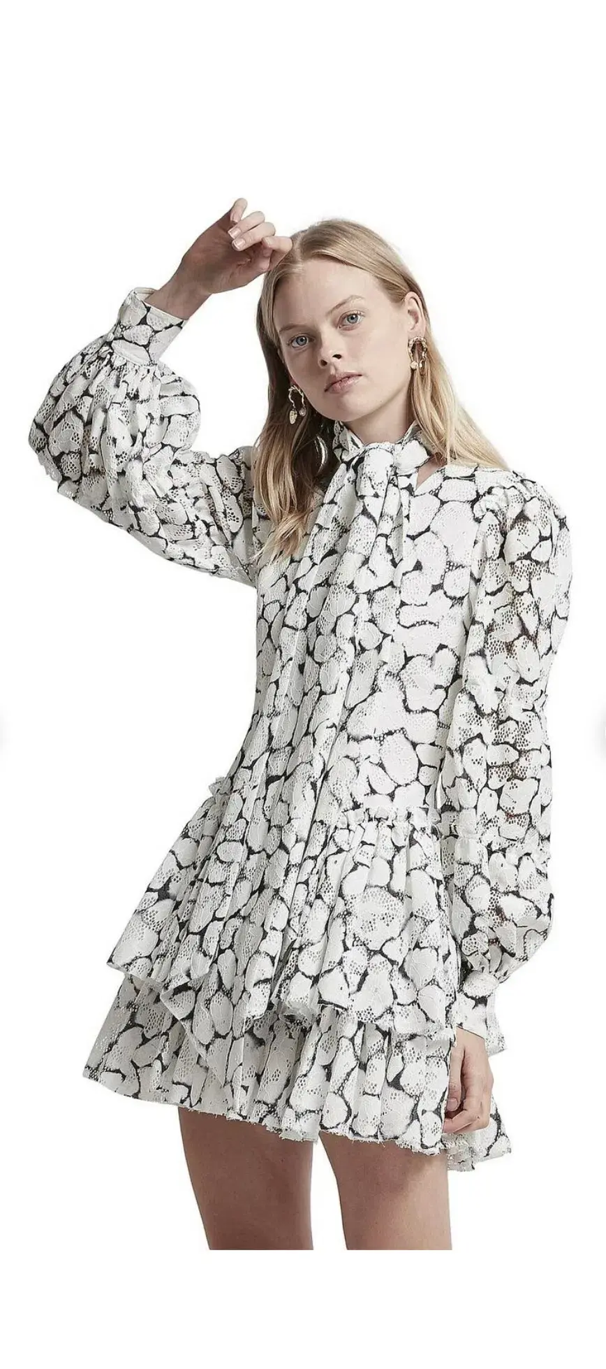 Aje Rebellion Lace Mini Dress Print Size 6 - Image 7