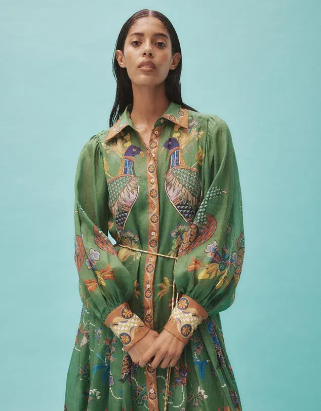 Alemais - Birdie Shirtdress in Jade - Size 8 (Fits 8 - 12) - Image 5