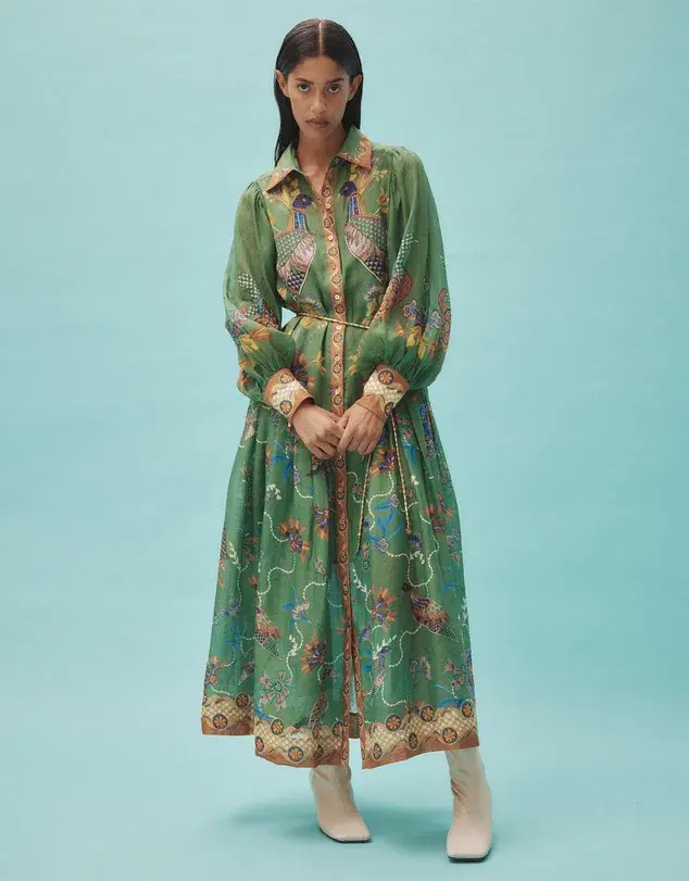 Alemais - Birdie Shirtdress in Jade - Size 8 (Fits 8 - 12) - Image 4