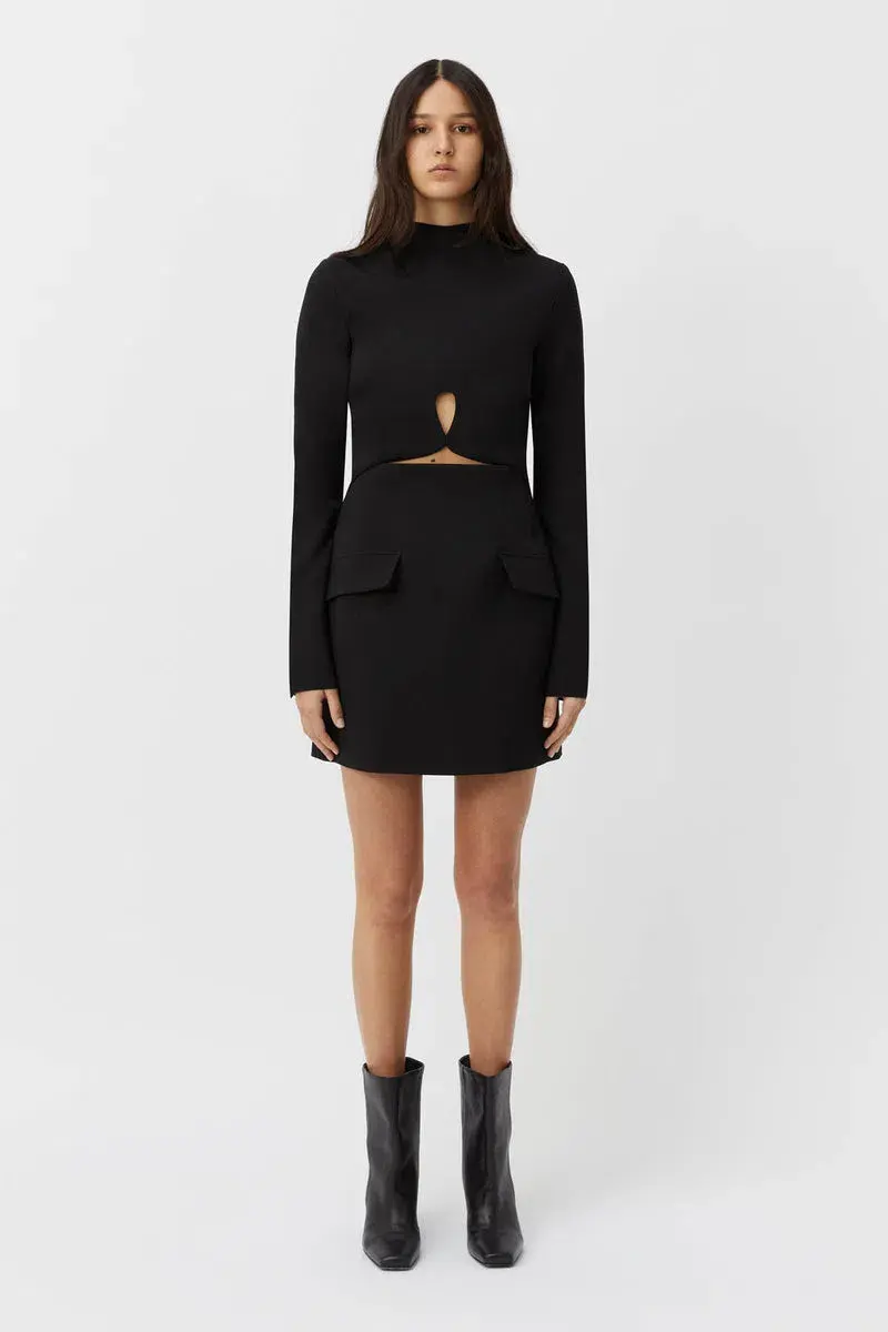 Camilla and Marc Ilona Long Sleeve Mini Dress Black Size 12 for rent on The Volte - main image