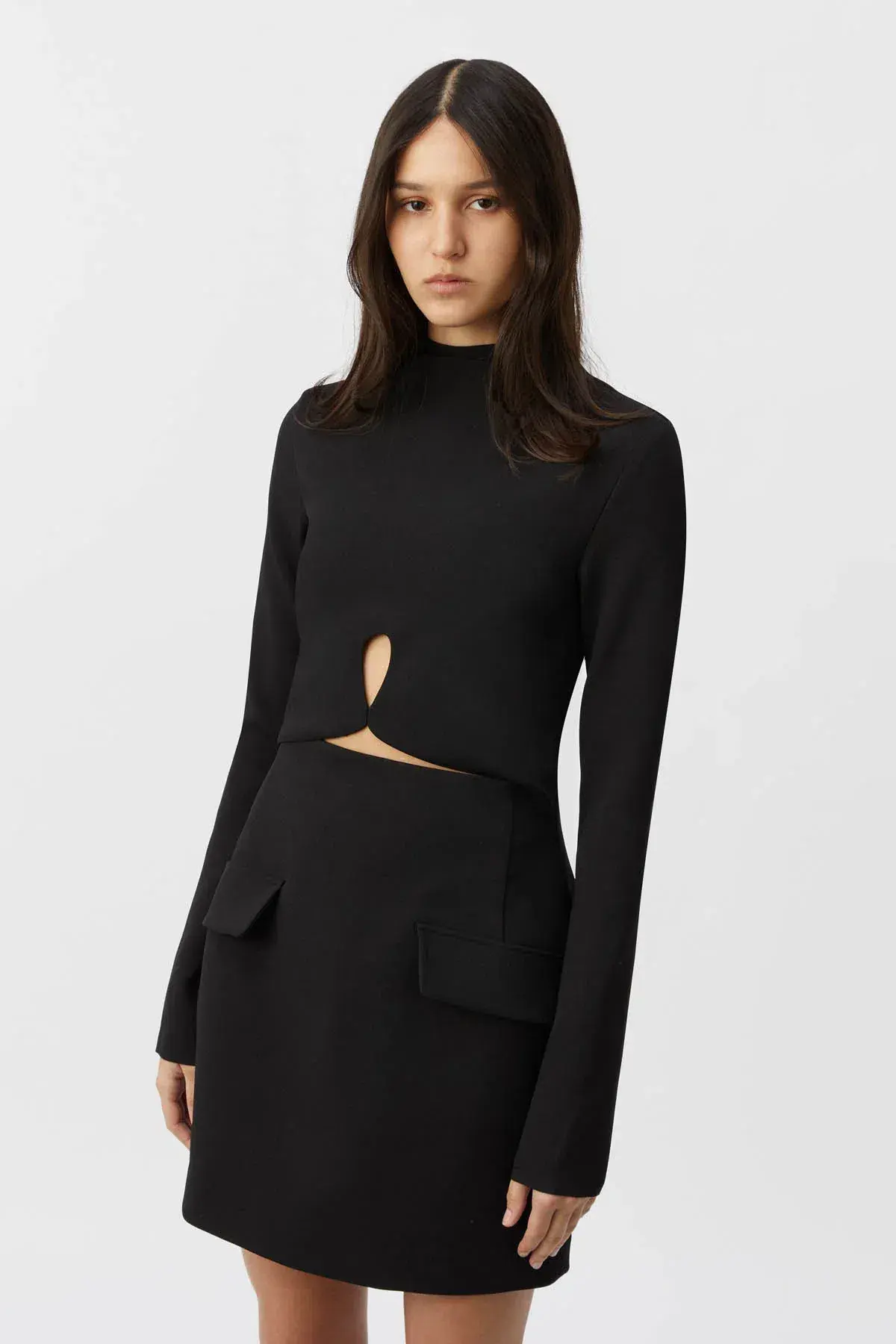 Camilla and Marc Ilona Long Sleeve Mini Dress Black Size 12 - Image 2