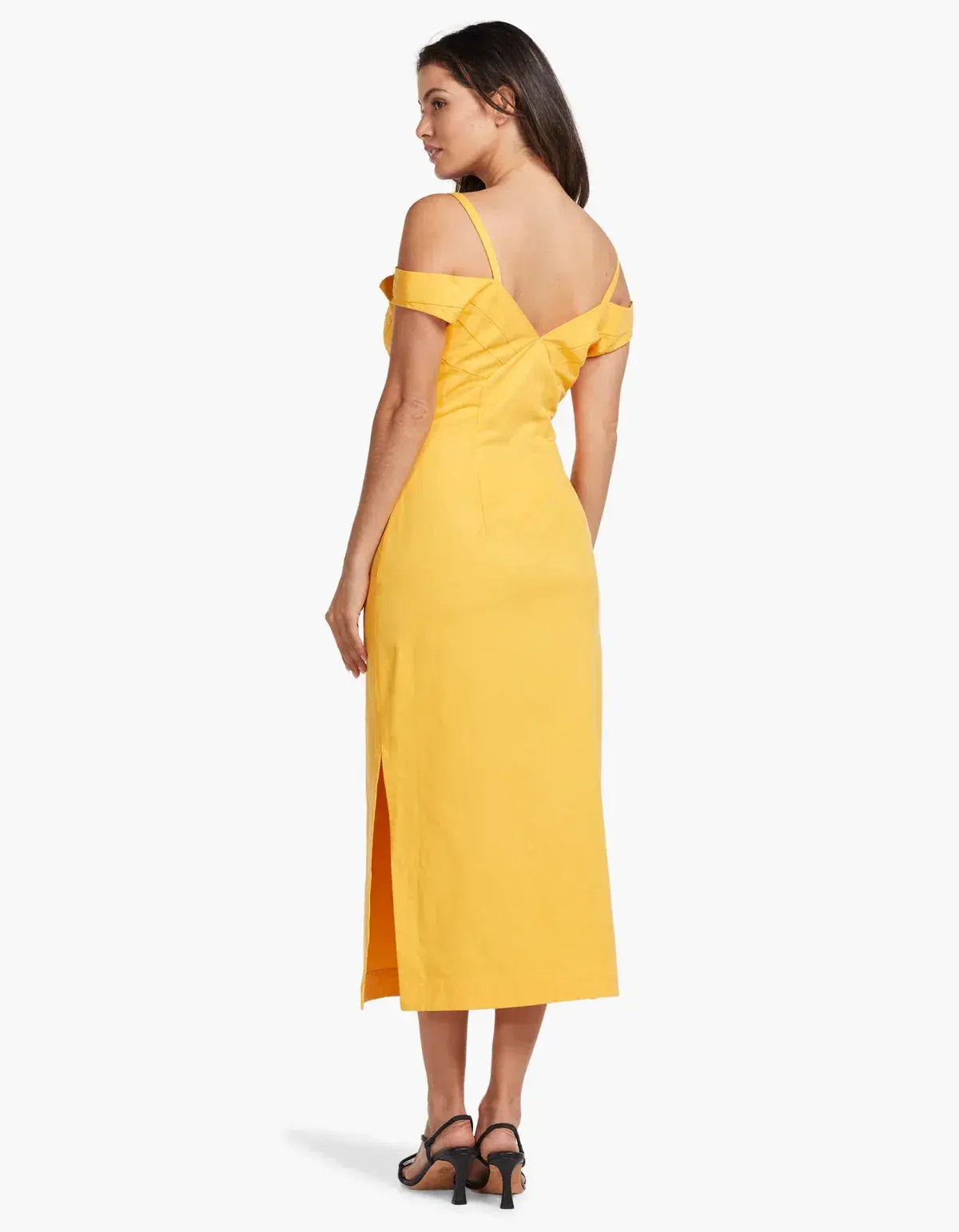 Viktoria & Woods Whirlpool Midi Dress in Mango Orange Yellow Size 14 - Image 3