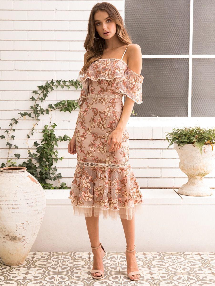 Rodeo Show Rowena Lace Dress Nude Size 8 - Image 1