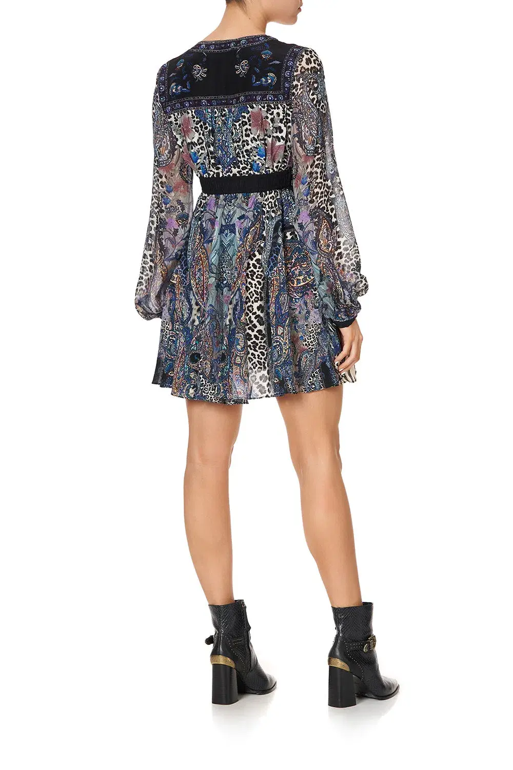 Camilla Short Peasant Dress Festival Express Print Size XS / AU 8 - Image 3