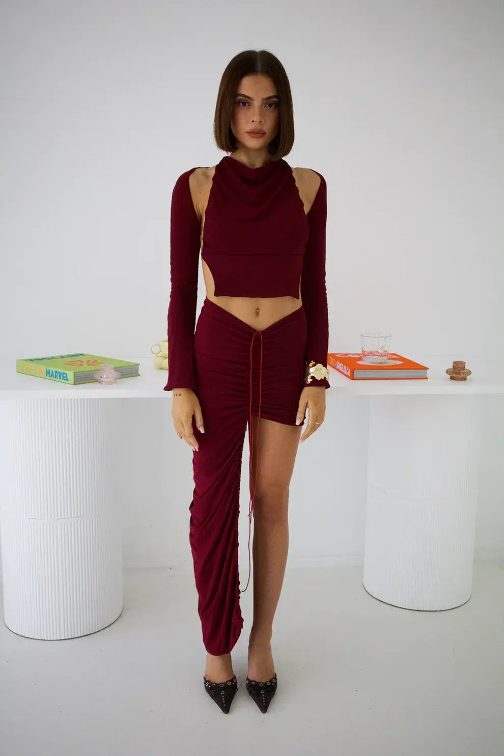 Deconduarte Greco Top Red Size 6  for rent on The Volte - main image