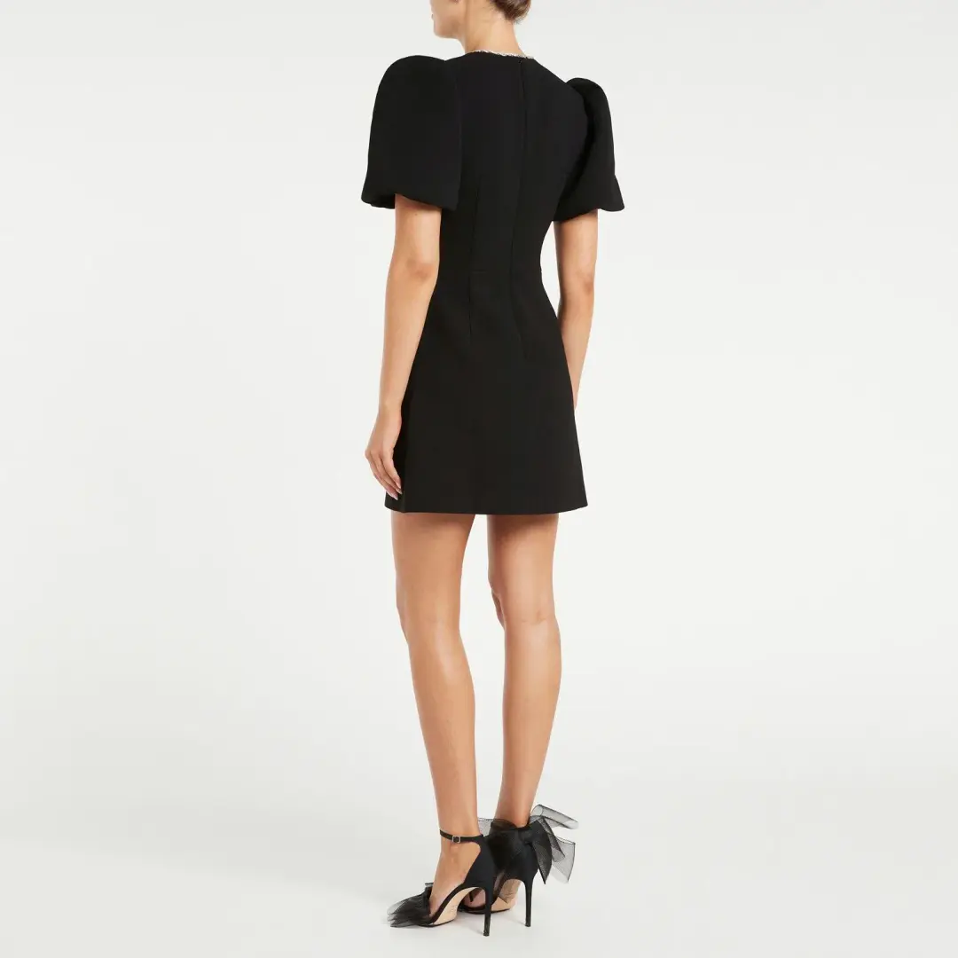 Rebecca Vallance Katie Bow Mini Dress Black Size 8 for rent on The Volte - main image