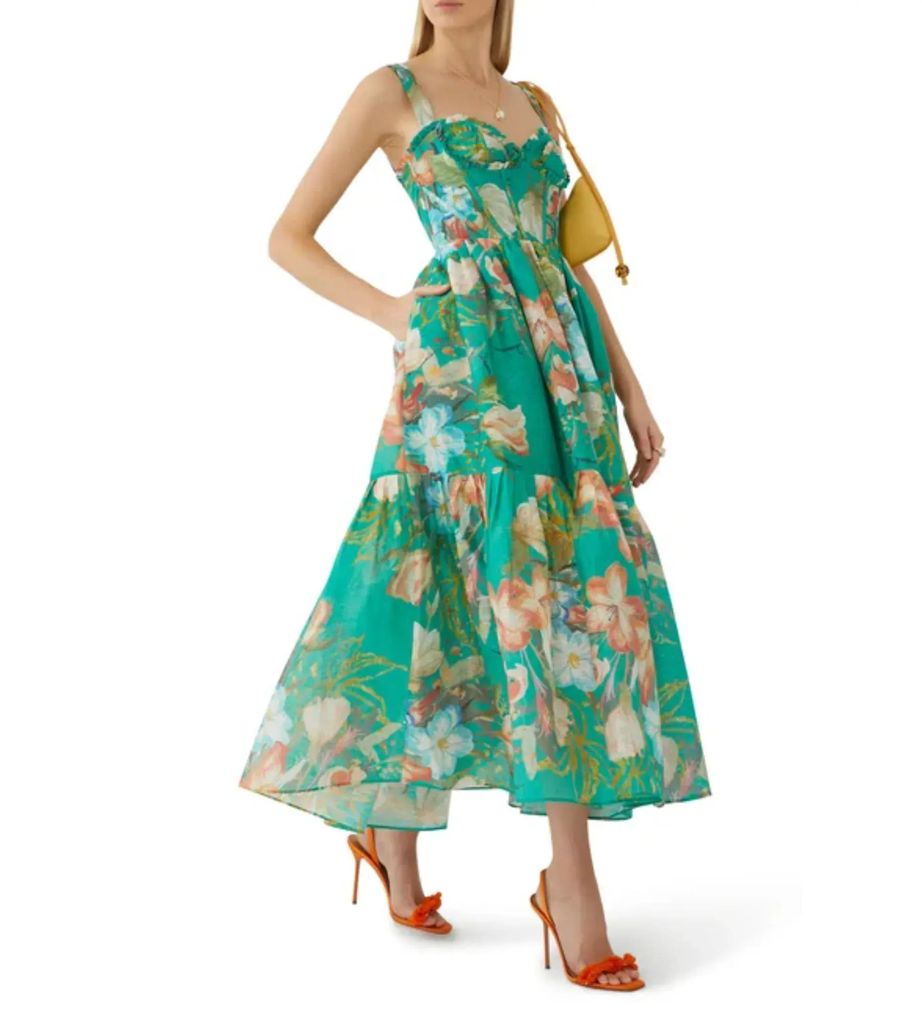 Leo Lin Rose Bustier In Verdant Print Size 10 - Image 1