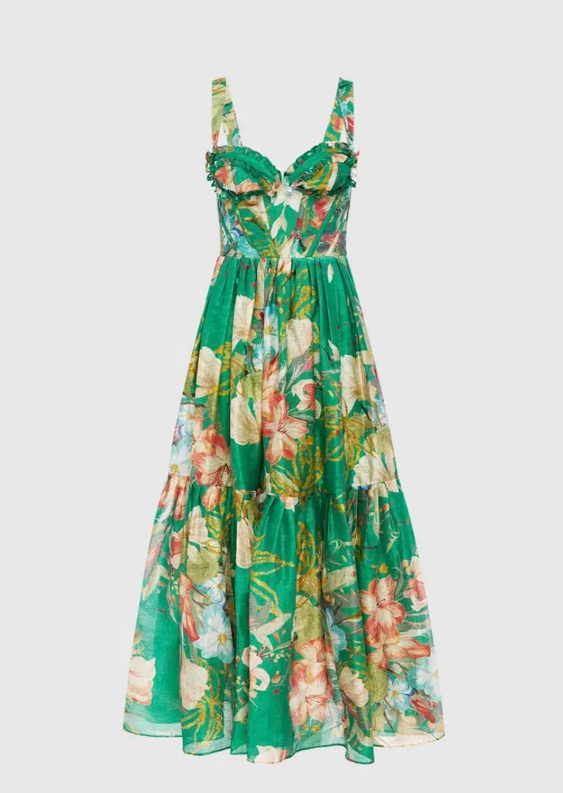 Leo Lin Rose Bustier In Verdant Print Size 10 - Image 4