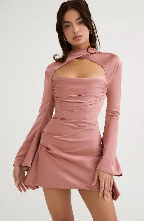House of CB Toira Draped Corset Mini Dress Rose Size M / AU 10  - Image 2