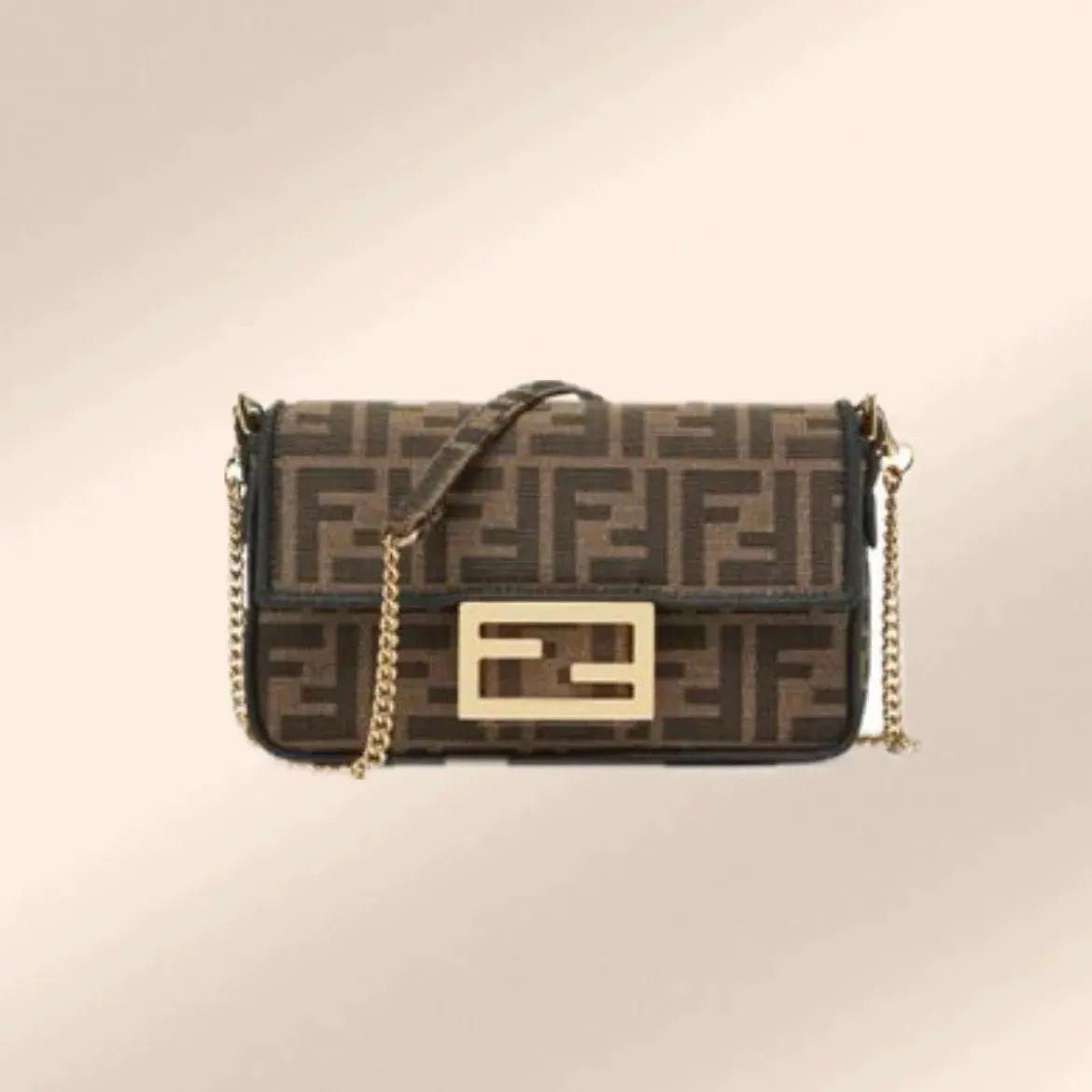 Fendi Mini Baguette Jacquard FF Fabric Bag - Image 1