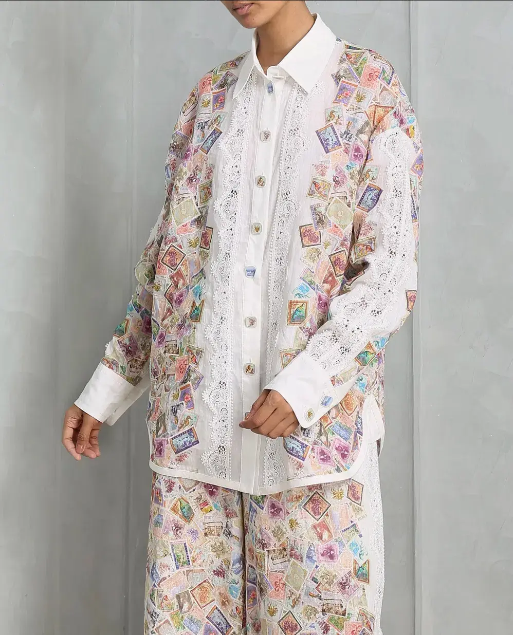 Zimmermann High Tide Relaxed Shirt & Drawstring Pants Set Print Size 4/AU 16 - Image 2