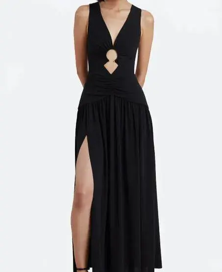 Bec & Bridge Lindsey V Maxi Dress Black Size 6 - Image 2