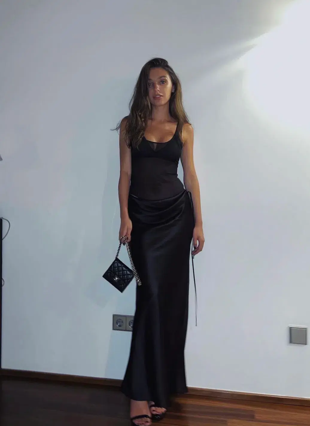 Christopher Esber Sheer Torso Cowl Tank Dress Black Size 8  - Image 2