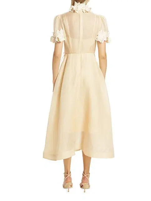 Zimmermann Luminosity Liftoff Midi Dress  in Cream Size 2 /Au 12 - Image 2