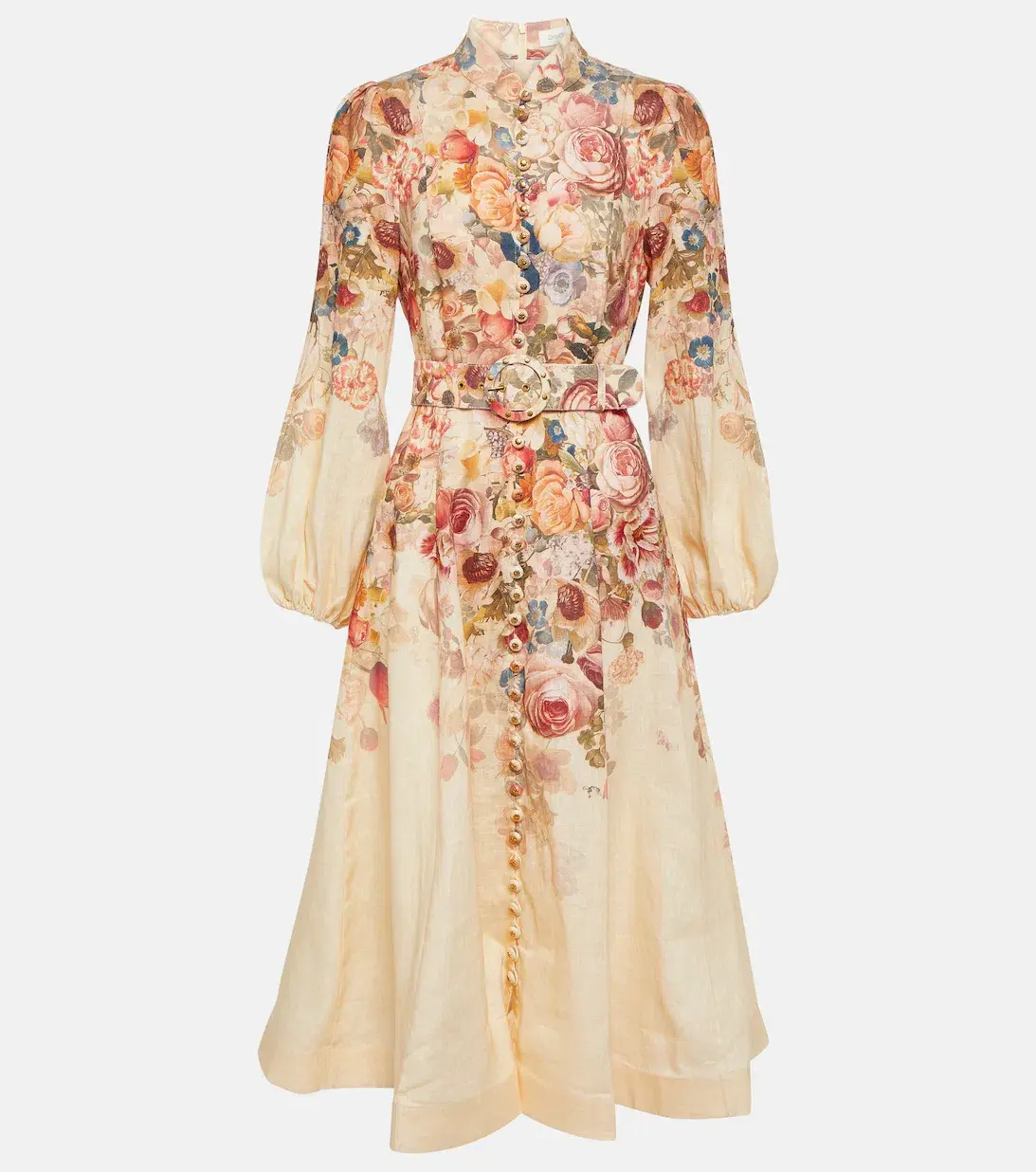 Zimmermann Luminosity Buttoned Midi Dress Morisot Cream Size 2 / Au 12 - Image 3