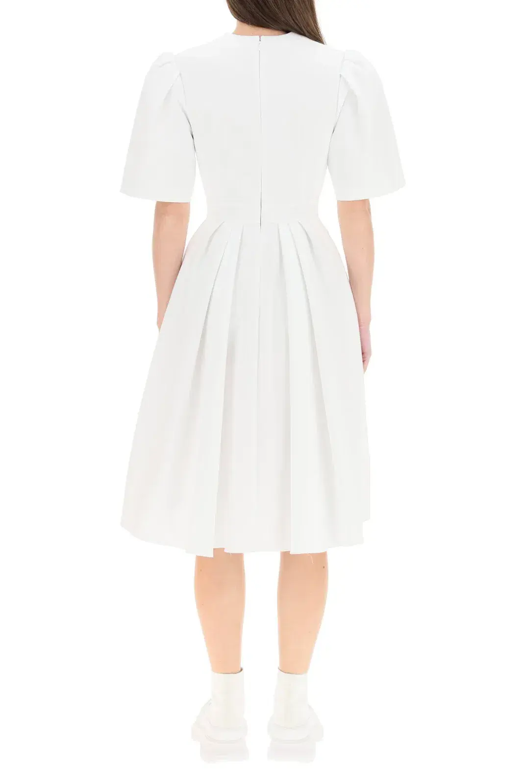 Alexander McQueen Piquet Midi Dress White Size S / Au 8 for rent on The Volte - main image