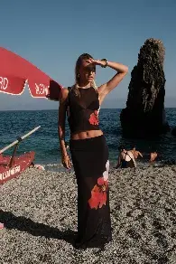 With Harper Lu Mesh Tank and Skirt Floral Set  Black Floral Size M/ Au 10  - Image 5