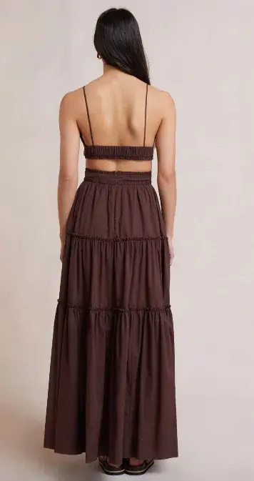 Bec & Bridge Carla V Maxi Dress Brown Size AU 6 - Image 2