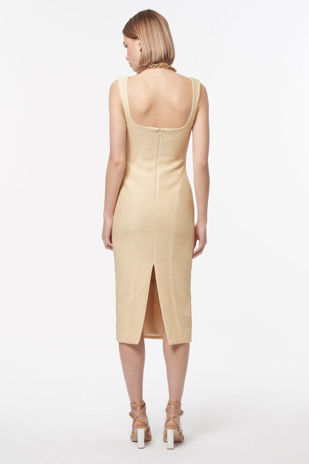 Manning Cartell Neo Classic Midi Dress in Almond (GOLD) size 10 for rent on The Volte - main image