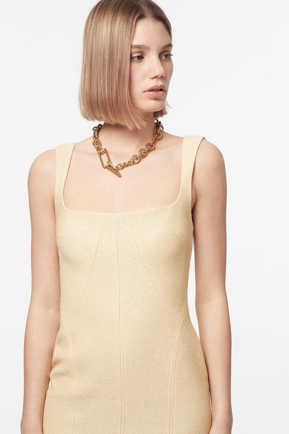 Manning Cartell Neo Classic Midi Dress in Almond (GOLD) size 10 for rent on The Volte - main image