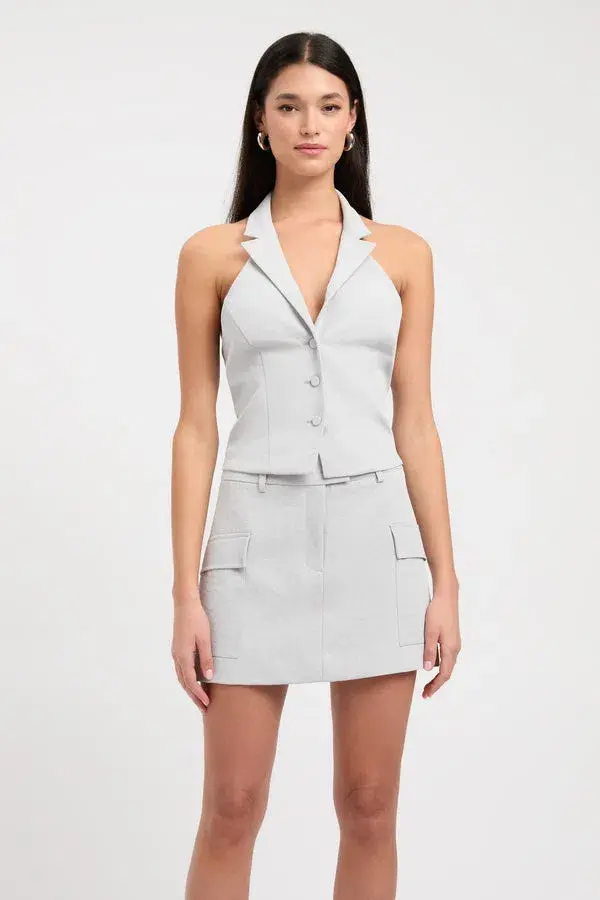 Kookai Ariel Staple Vest Grey Size AU 10 for rent on The Volte - main image