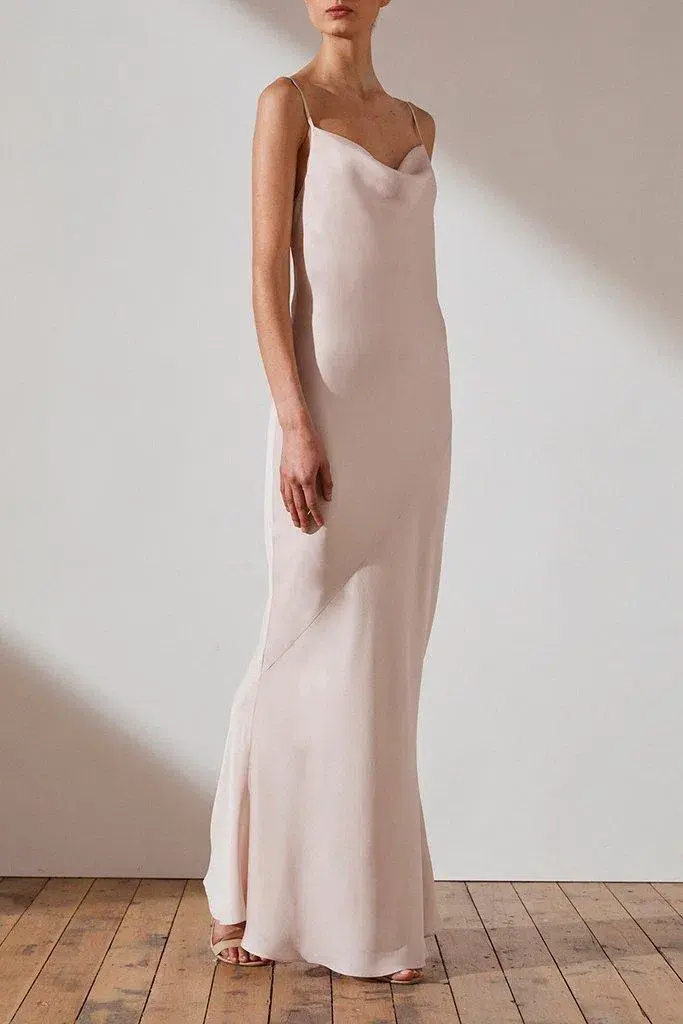 Shona Joy Luxe Bias Cowl Slip Dress Cream Size AU 8 - Image 2