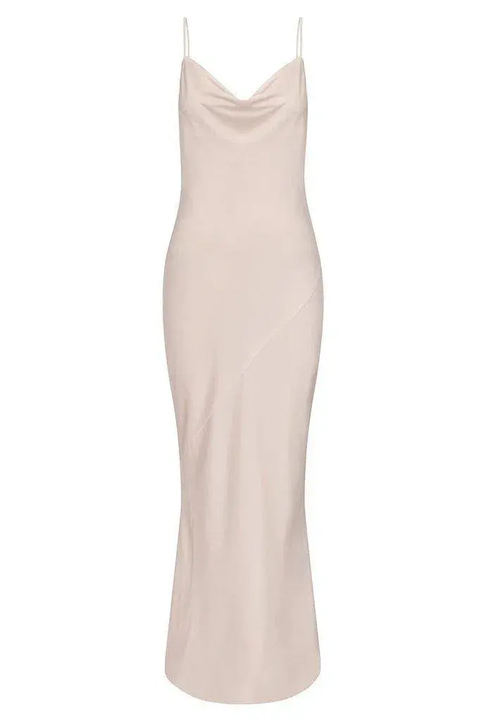 Shona Joy Luxe Bias Cowl Slip Dress Cream Size AU 8 - Image 5
