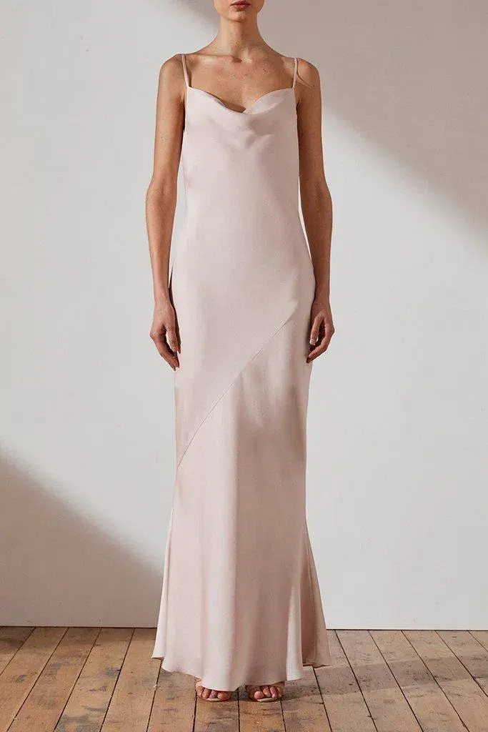 Shona Joy Luxe Bias Cowl Slip Dress Cream Size AU 8 - Image 1