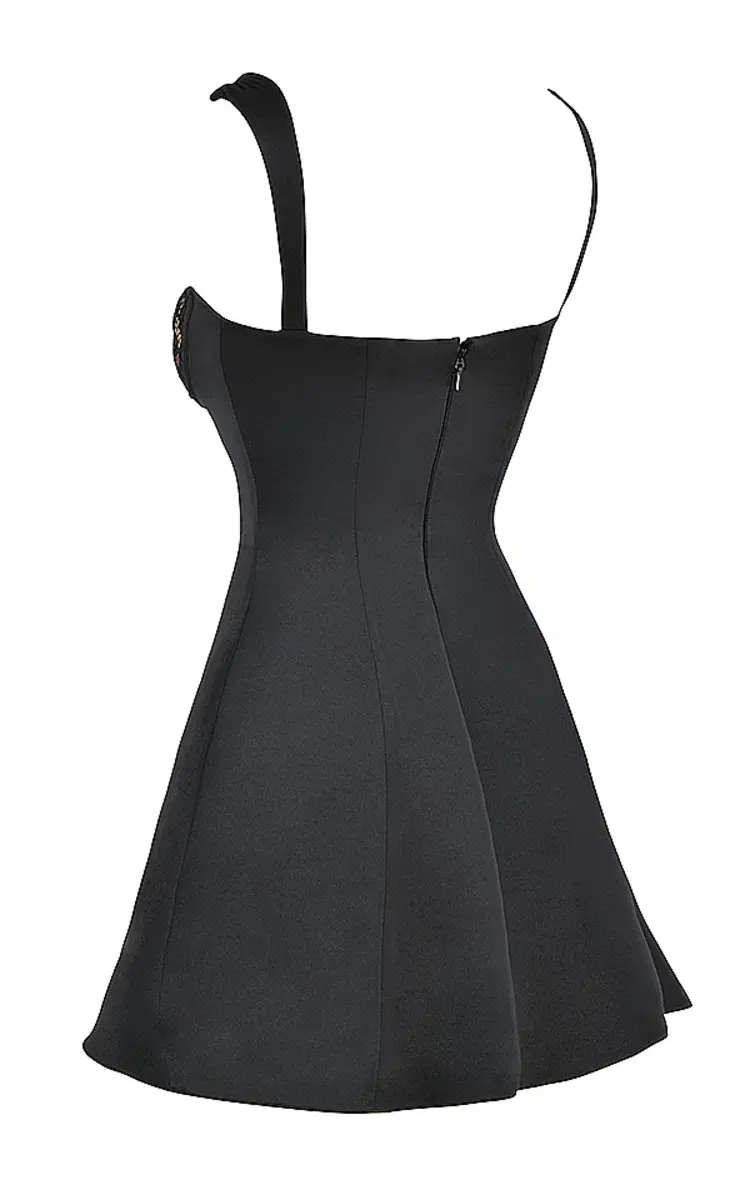 House of CB Adriana Satin and Lace Mini Dress Black Size L / AU 12 - Image 7