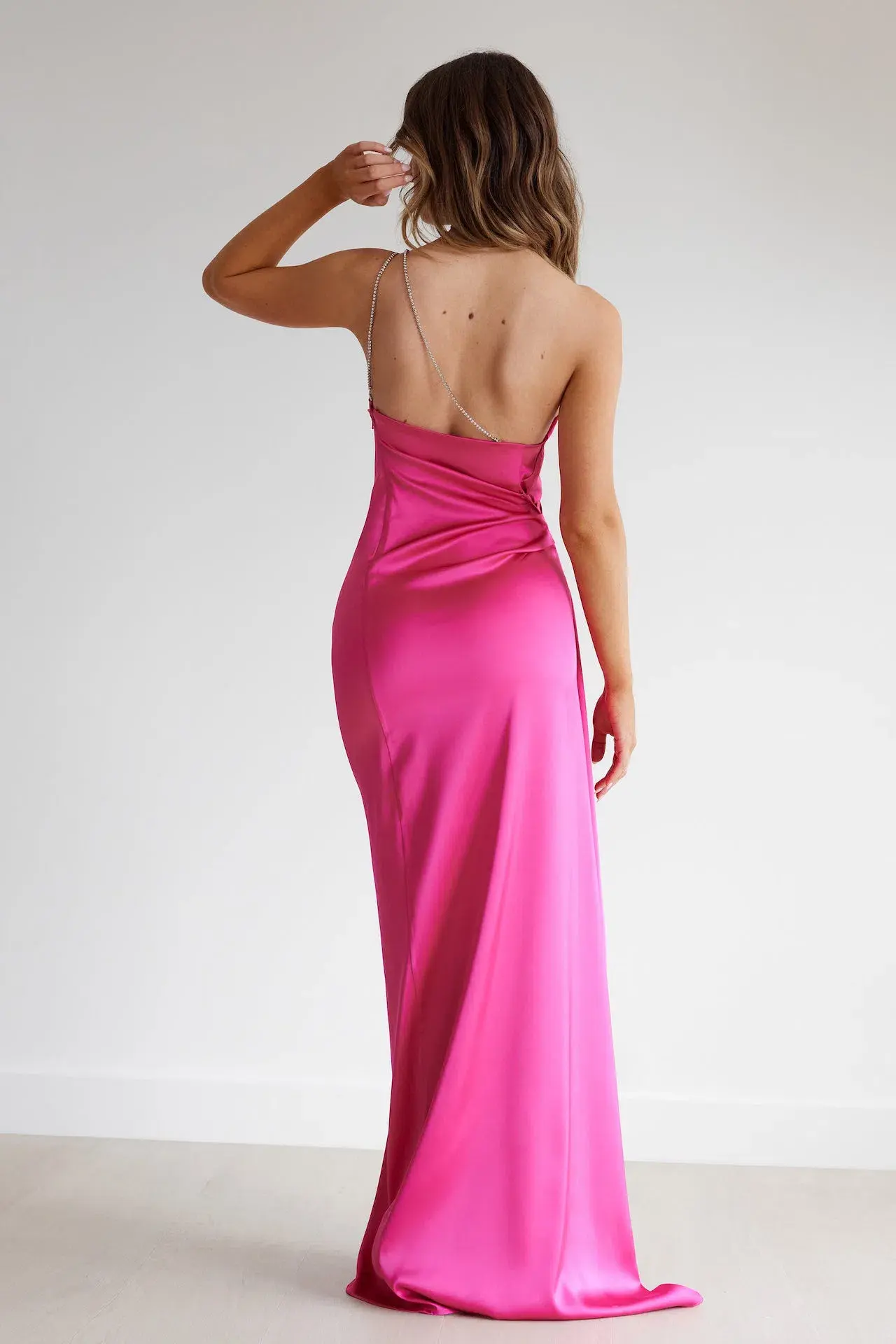 Lexi Samira Dress in Pink Diamante Strap Size 8 - Image 4