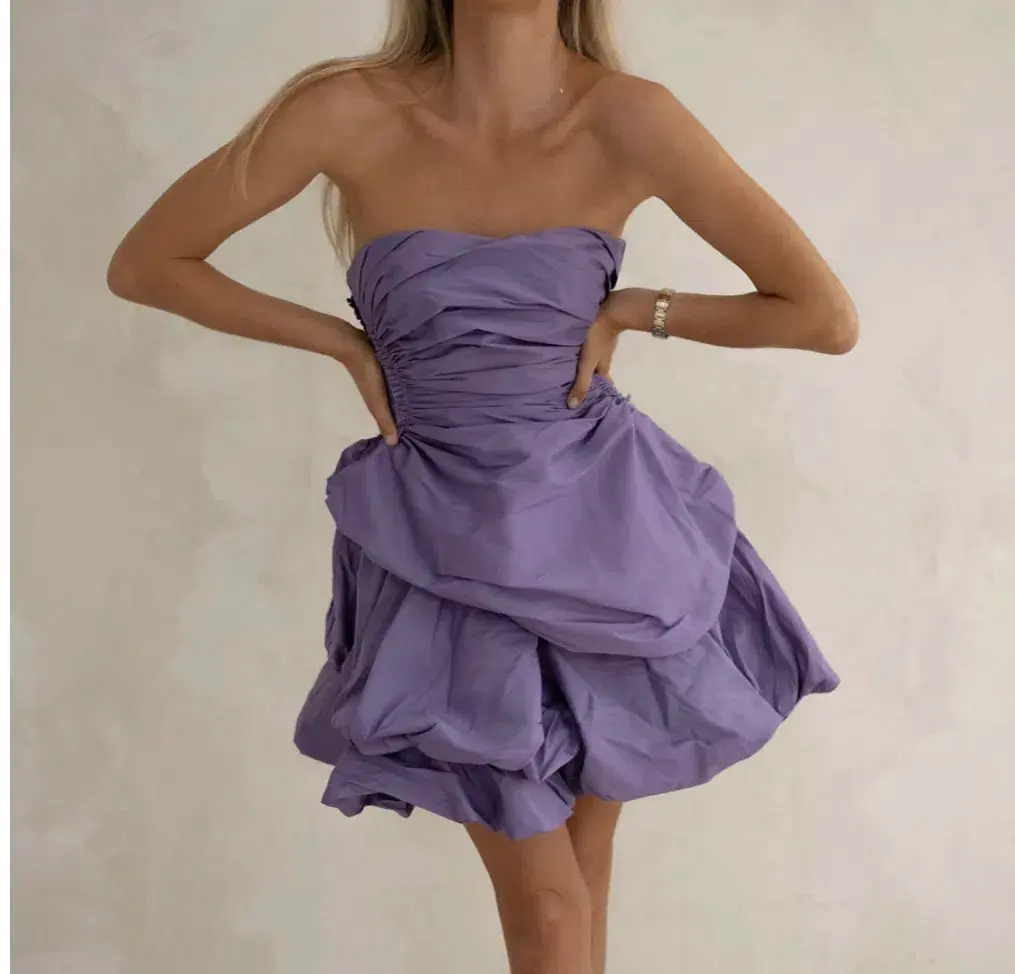 Aje Daybreak Strapless Mini Dress Deep Violet Size 4 - Image 2