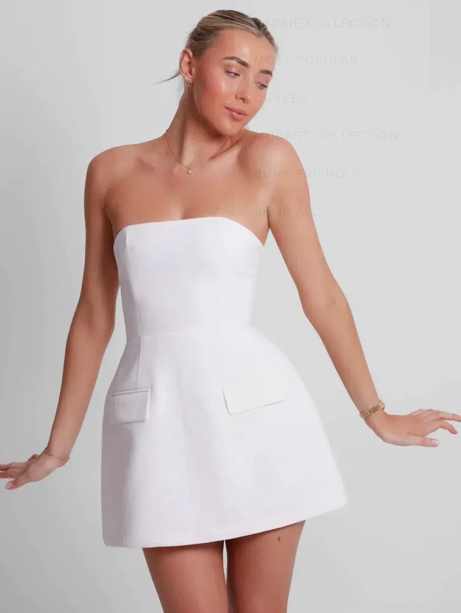 Odd Muse Ultimate Muse Strapless Mini Dress White Size 8 - Image 2
