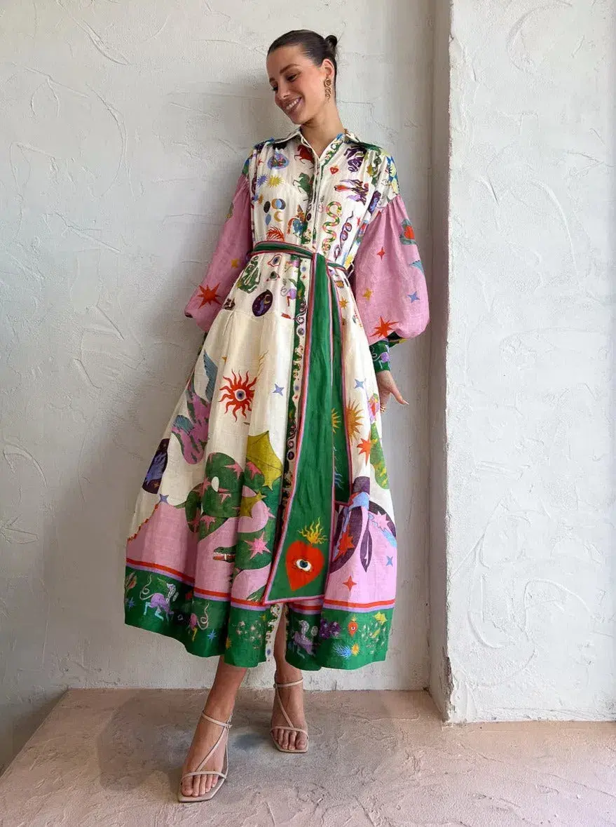 Alemais Seeker Shirtdress Multi Size 10 - Image 1