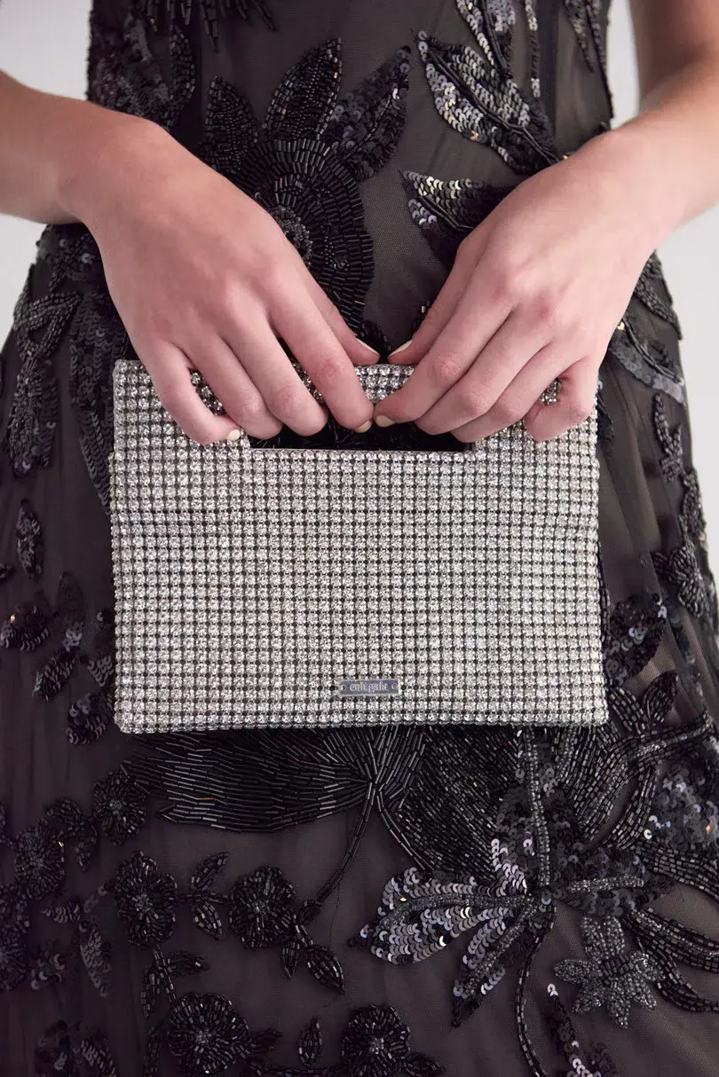 Cult Gaia Lucinda Mini Shoulder Bag Rhinestone Silver - Image 1
