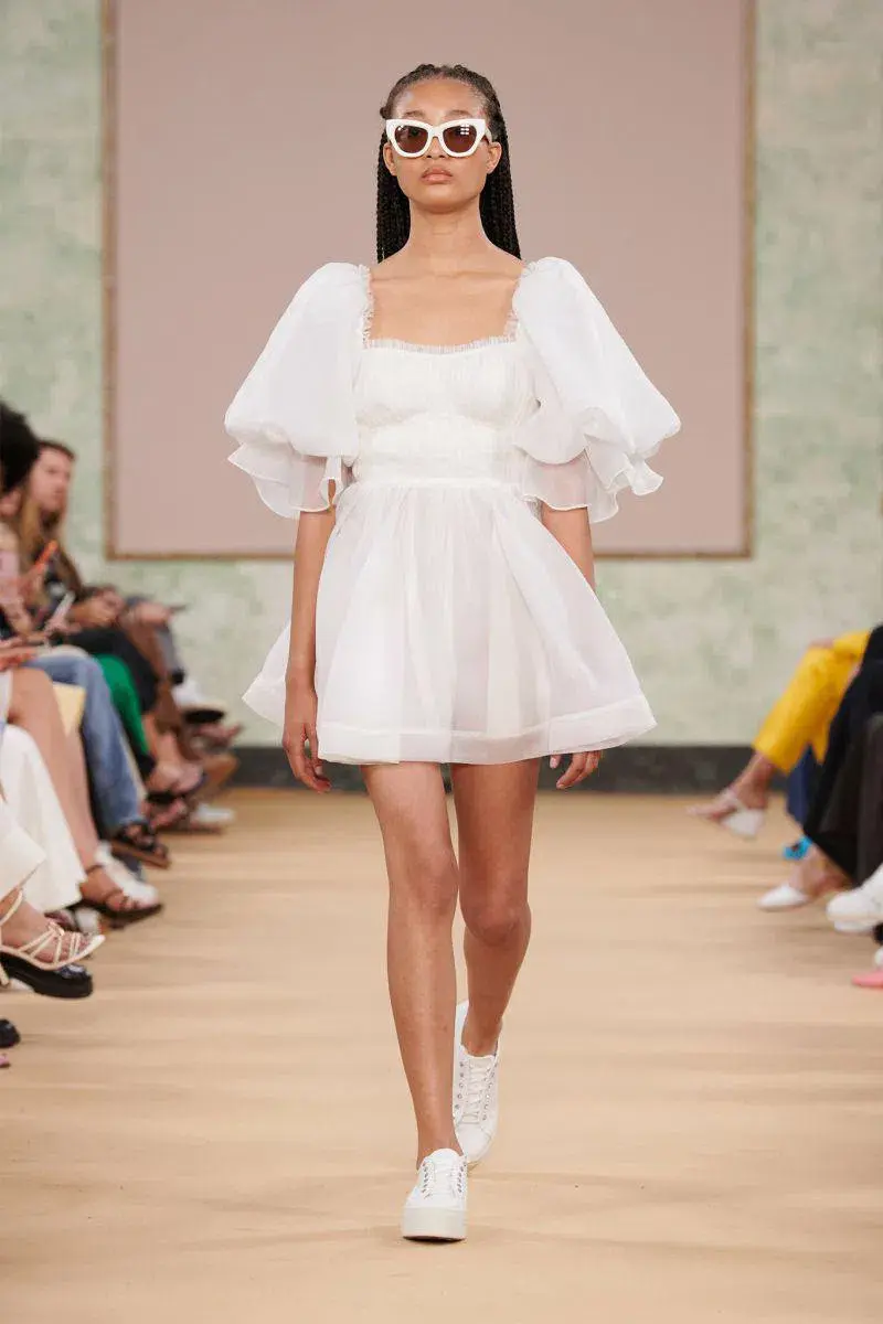 Aje Astrid Tie Back Mini Dress Ivory Size 10 - Image 5