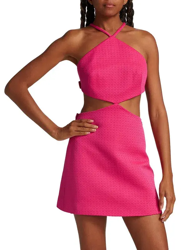 Alexis Chella Bow Detail Mini Dress Rose Size XS/Au 6 - Image 3
