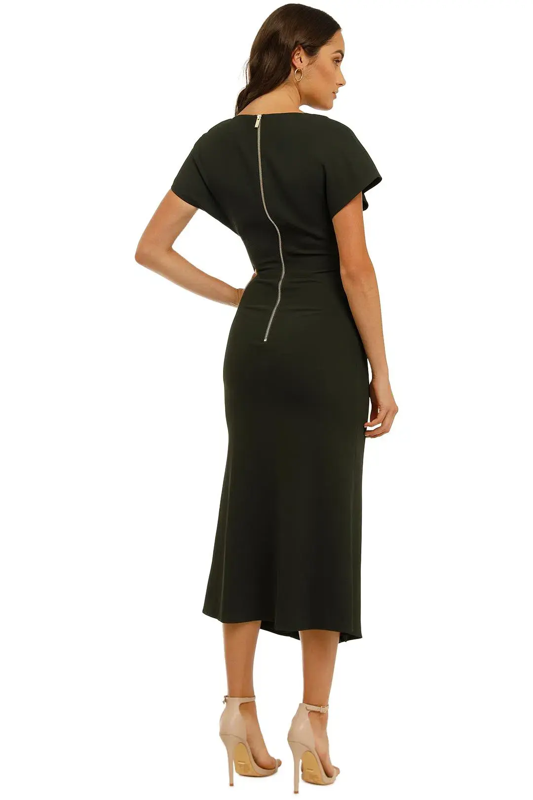Ginger and Smart Amplitude V Neck Dress Dark Kelp Green Size 10 - Image 2