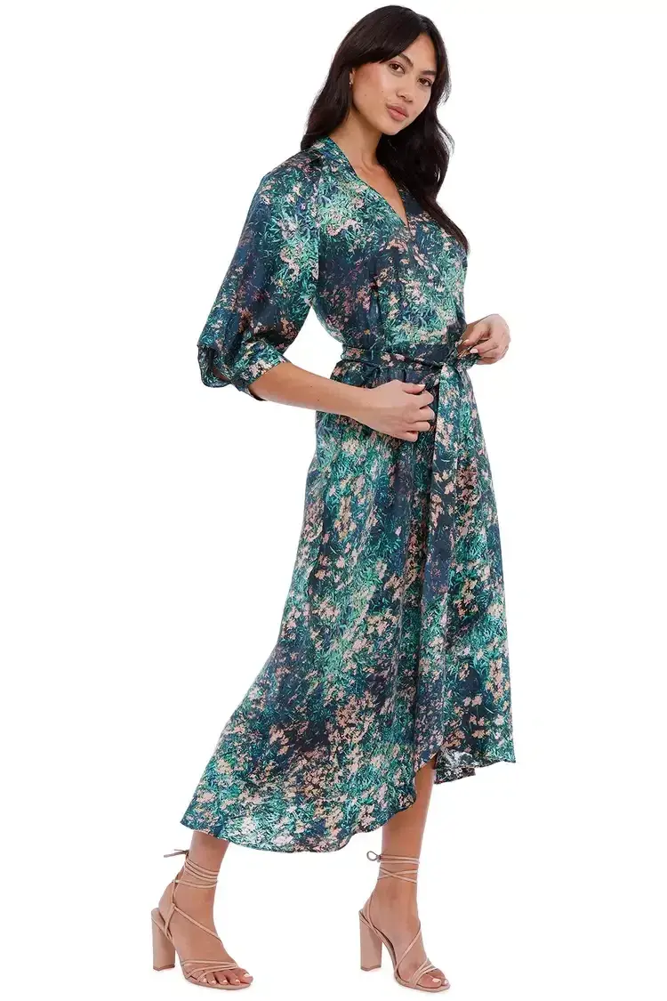 Ginger & Smart Night Grass Wrap Dress Multi Print Size 16 - Image 3