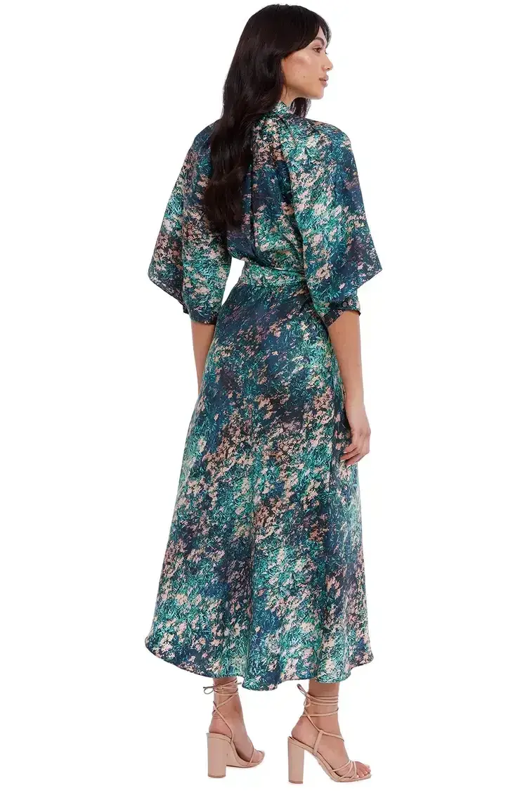 Ginger & Smart Night Grass Wrap Dress Multi Print Size 16 - Image 5