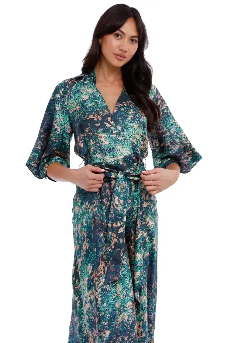 Ginger & Smart Night Grass Wrap Dress Multi Print Size 16 - Image 2