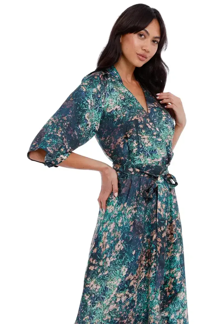 Ginger & Smart Night Grass Wrap Dress Multi Print Size 16 - Image 4
