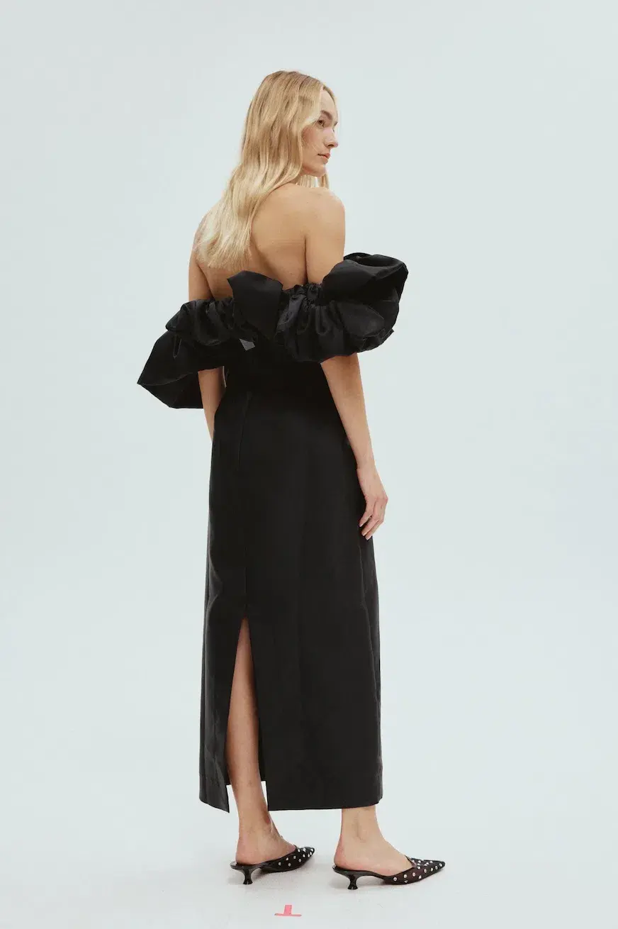Alemais Suzi Off The Shoulder Midi Dress Black Size 10 - Image 3