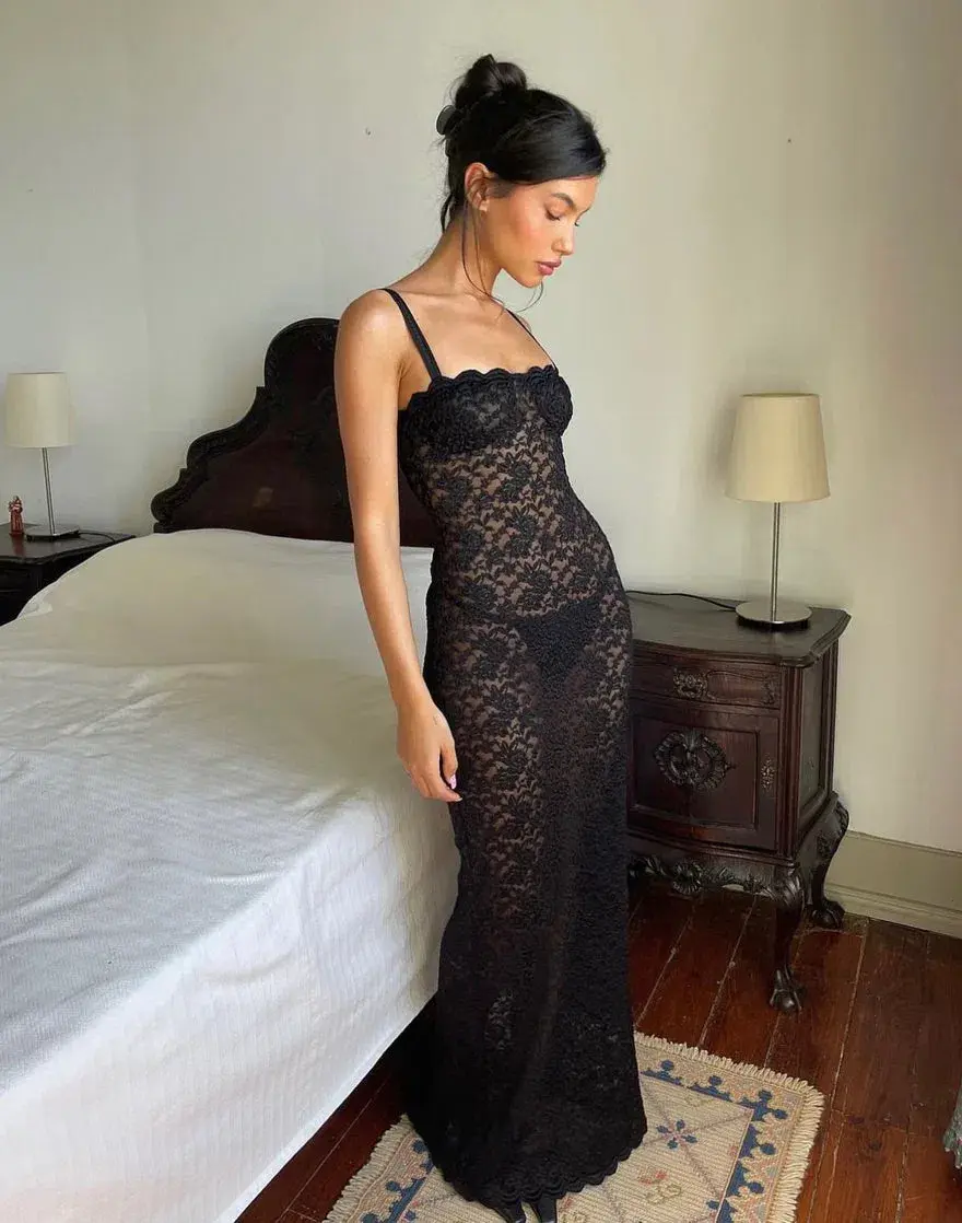 Arcina Ori Margot Dress Black Lace Size M / AU 10 - Image 3