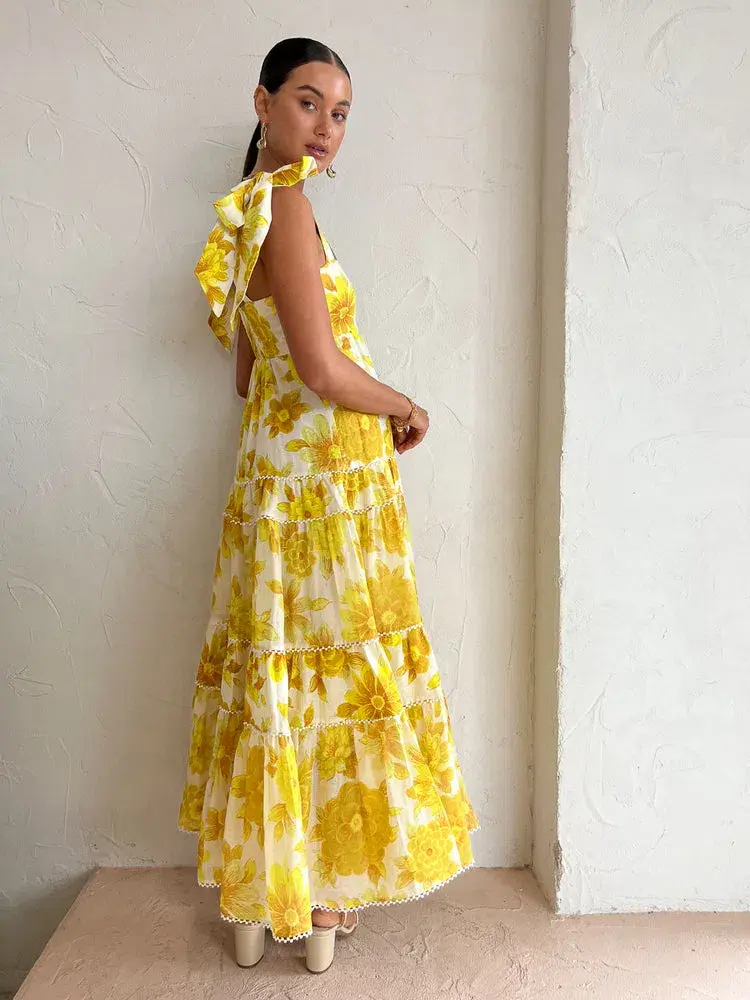 Alemais Sonny Midi Dress in Lemon Size 10 - Image 2