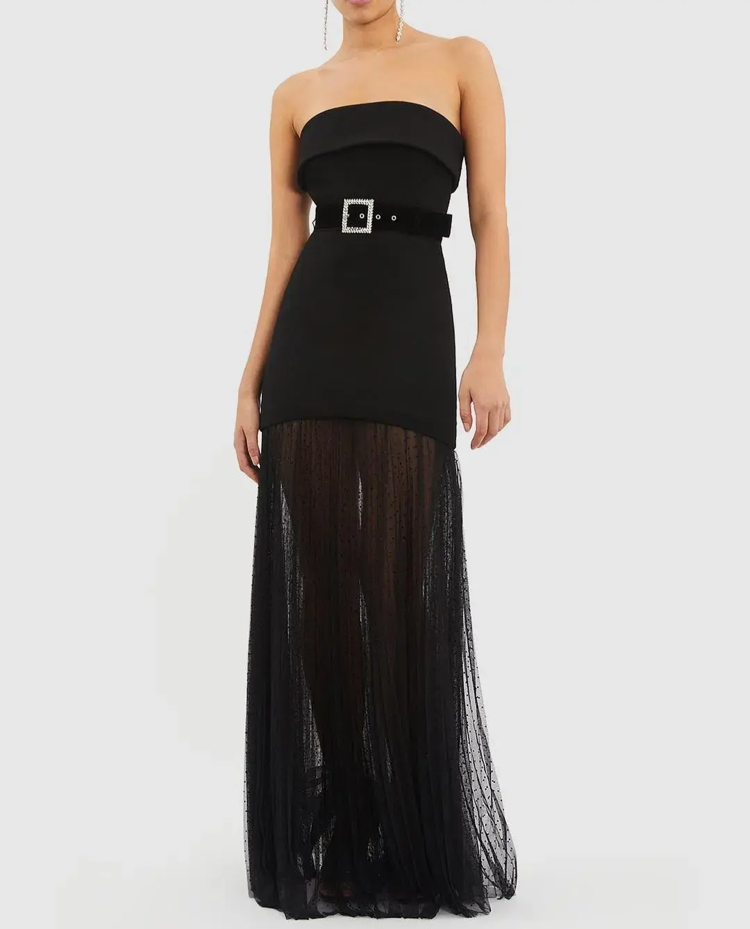 Rebecca Vallance Yvonne Strapless Gown Black Size 6  for rent on The Volte - main image