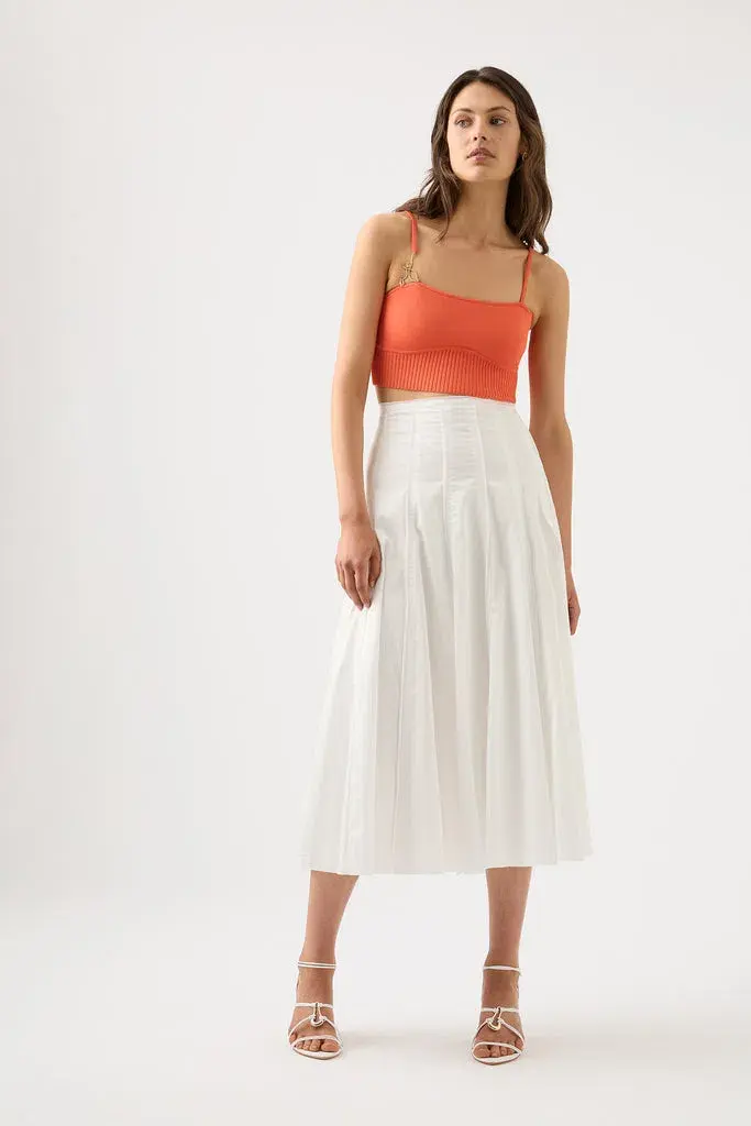 Aje Lucia Knit Bustier Top Coral Orange Size M/10 - Image 1
