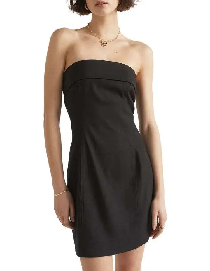Seed Heritage Strapless Tailored Mini Dress Black Size 12 - Image 1