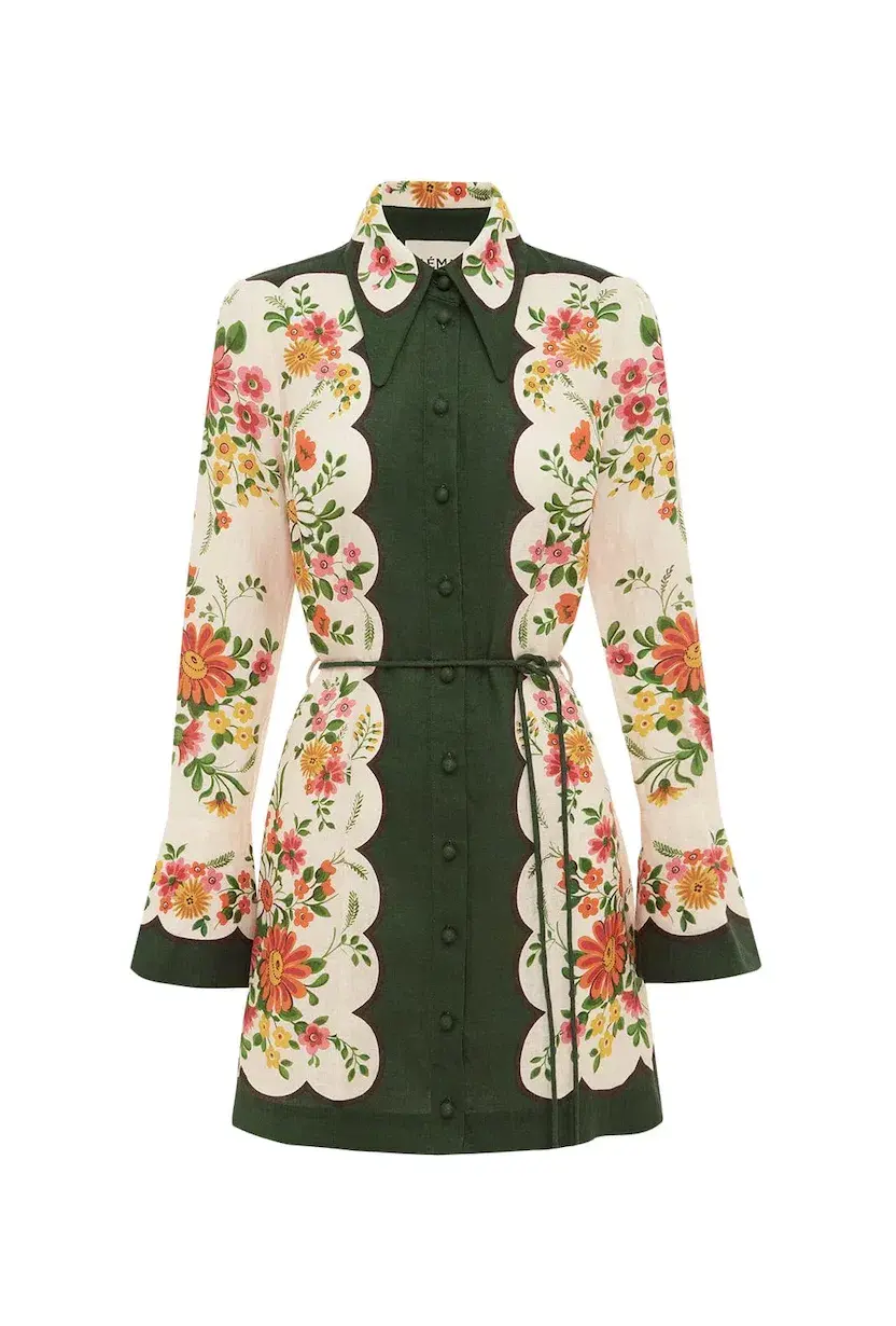 Alemais Elisabetta Mini Dress Floral Size 8 - Image 6